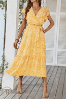 Vestito Giallo Floreale Boho | Paradiso Bohemien