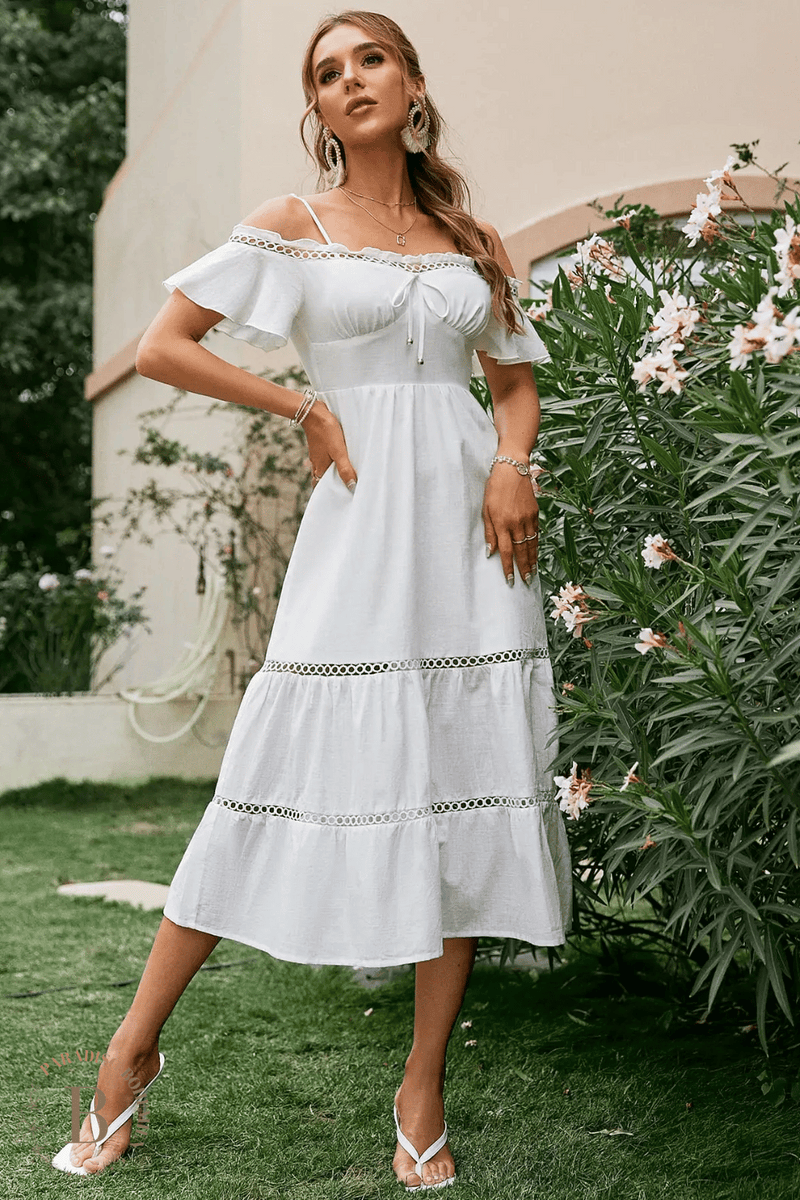 Vestito bianco lungo semplice sales