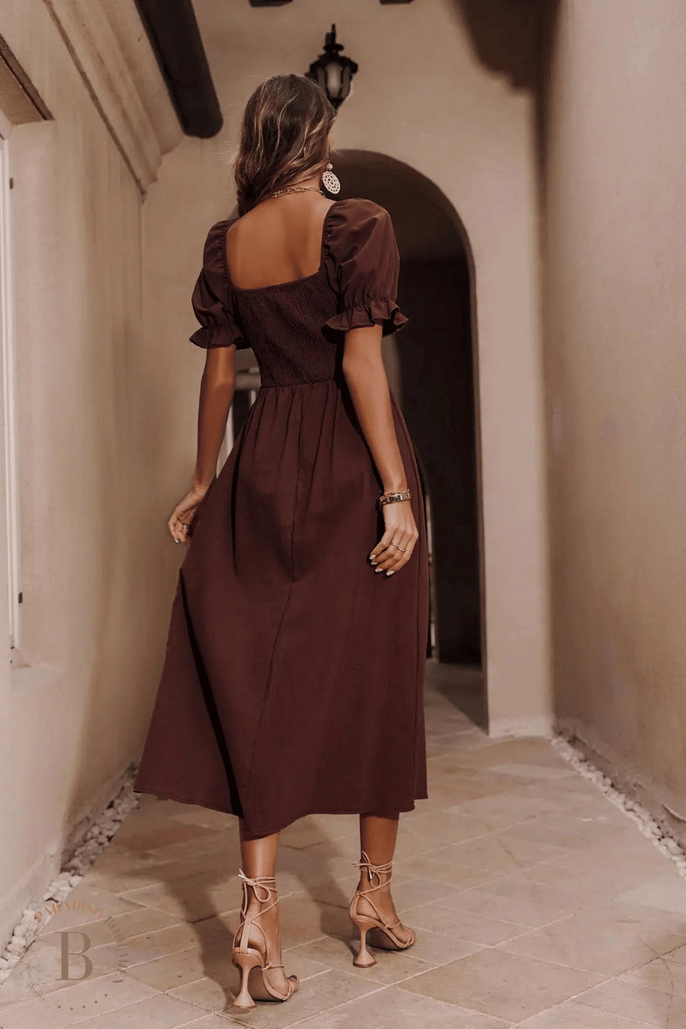 Abito Donna Lungo Colori Marrone | Paradiso Bohemien