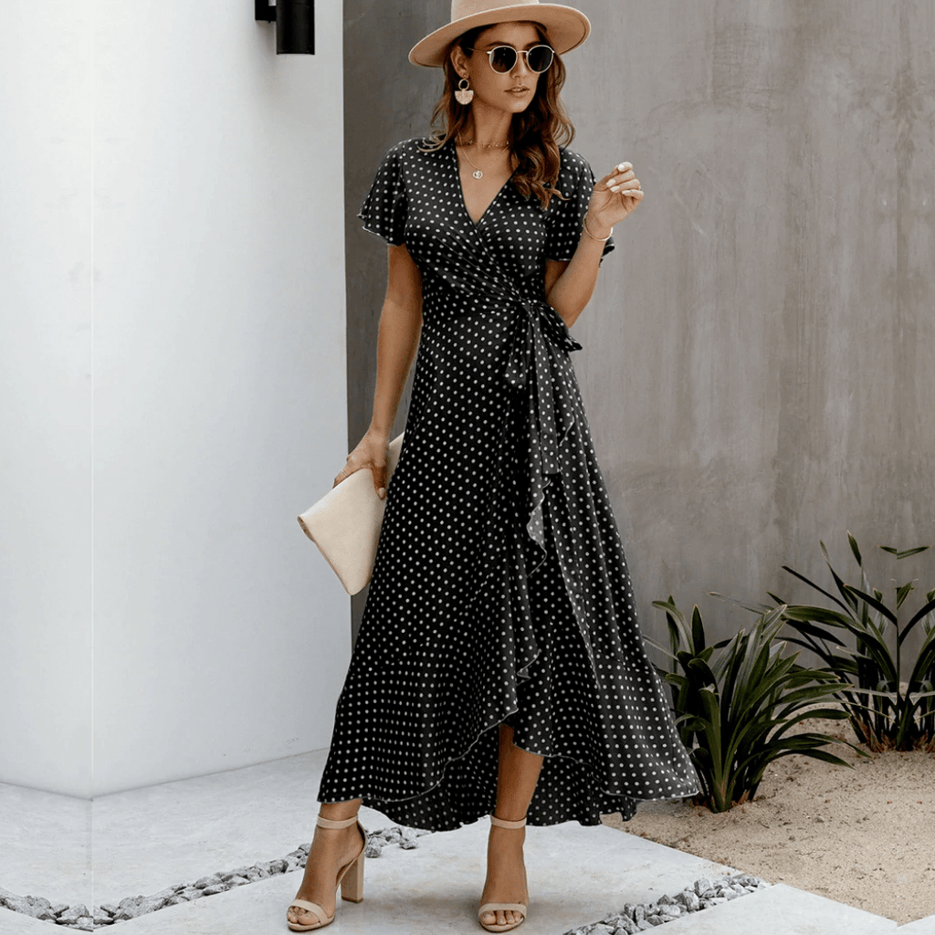 Abito lungo a 2025 pois bianco e nero