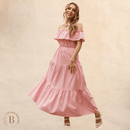 Abito Lungo Rosa Country Senza Maniche | Paradiso Bohemien