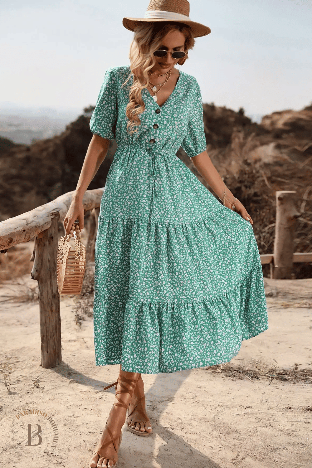 Abito Verde Pastello Boho | Paradiso Bohemien