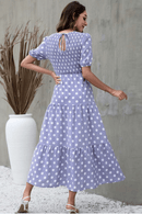 Abito Lungo Viola a Pois | Paradiso Bohemien