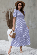 Abito Lungo Viola a Pois | Paradiso Bohemien