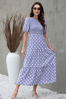 Abito Lungo Viola a Pois | Paradiso Bohemien