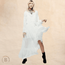 Abito Maniche Lunghe Country Bianco Donna | Paradiso Bohemien