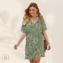 Vestito Fiorito Taglie Forti Verde | Paradiso Bohemien