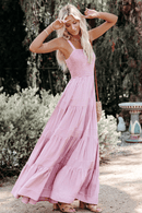 Abito Rosa Cipria Lungo Boho Chic | Paradiso Bohemien