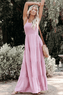 Abito Rosa Cipria Lungo Boho Chic | Paradiso Bohemien