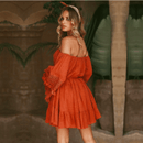 Abito Rosso Corto Pizzo