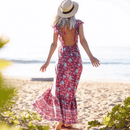 Abito Rosso con Schiena Scoperta Boho Chic | Paradiso Bohemien