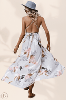 Abito Sposa con Fiori Applicati Con Schiena Nuda | Paradiso Bohemien