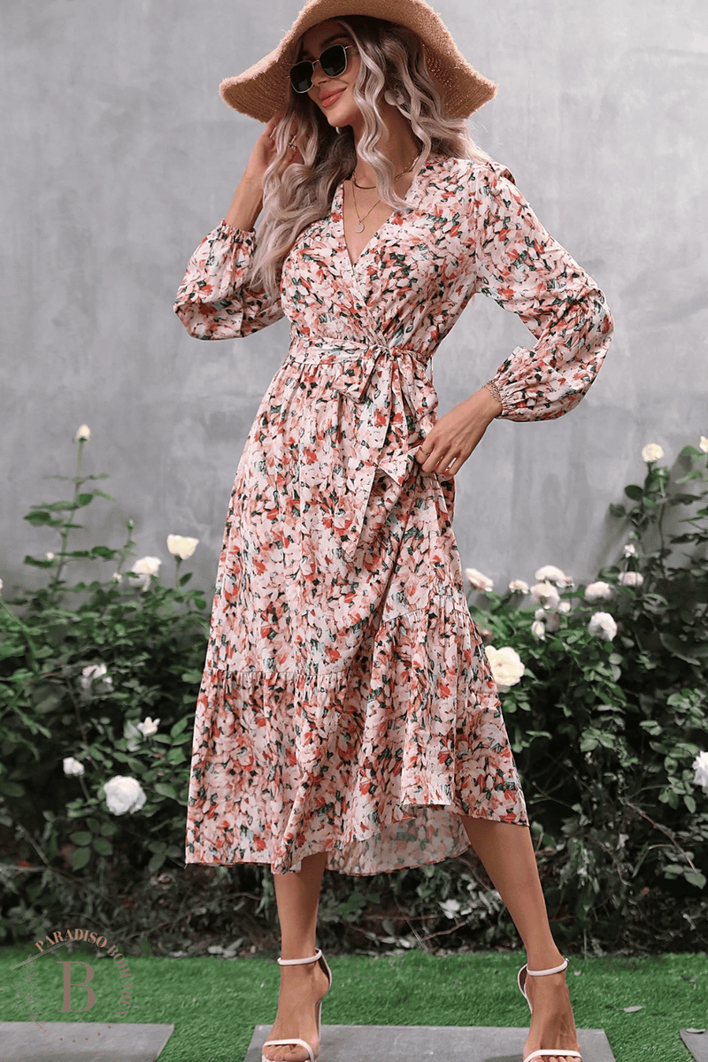 Abito Elegante stile Bohemien a Maniche Lunghe Paradiso Bohemien