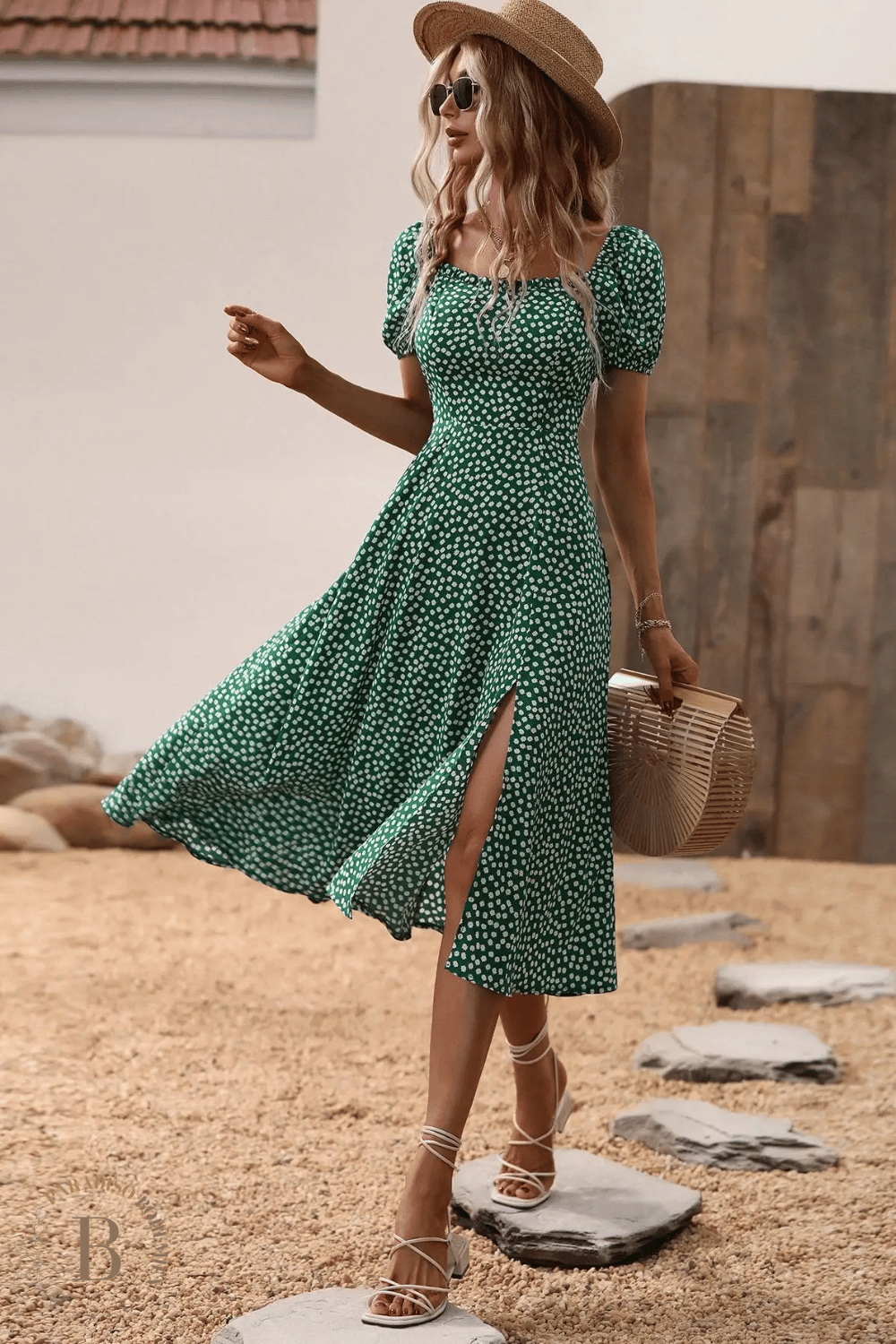 Vestito Midi Verde Bohemien | Paradiso Bohemien