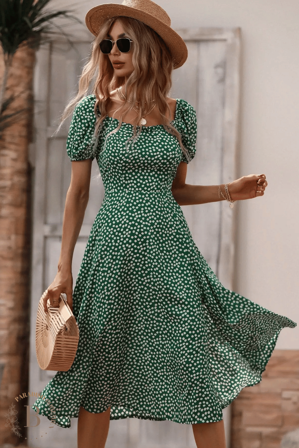 Vestito Midi Verde | Paradiso Bohemien