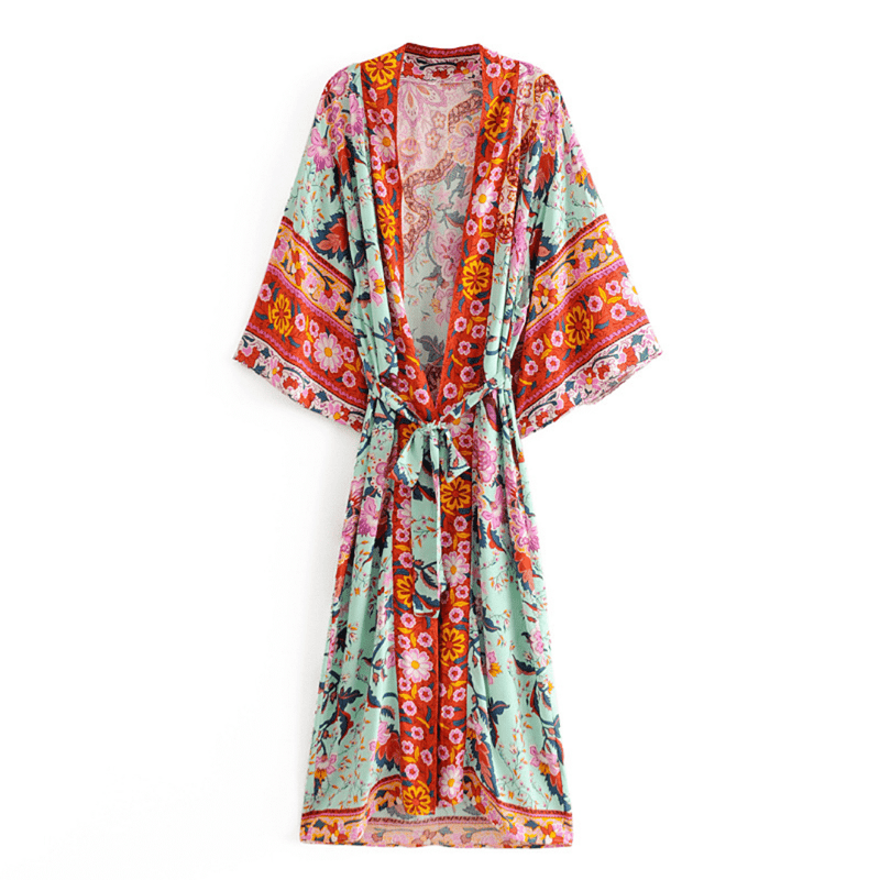 Kimono a Fiori Lungo | Paradiso Bohemien