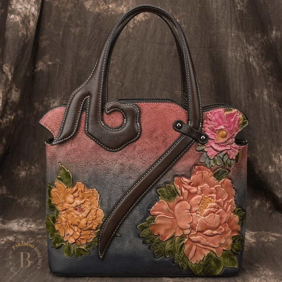 Borsa con Fiori Applicati | Paradiso Bohemien