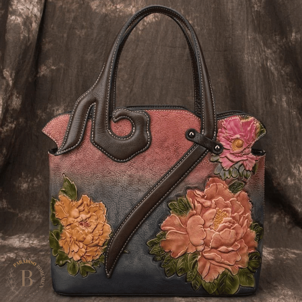 Borsa con Fiori Applicati Paradiso Bohemien