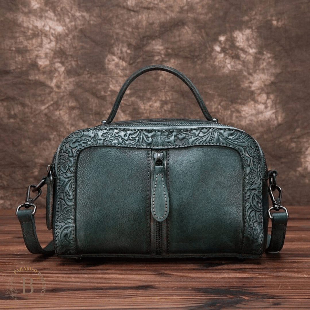 Borsa Etnica in Pelle Verde | Paradiso Bohemien