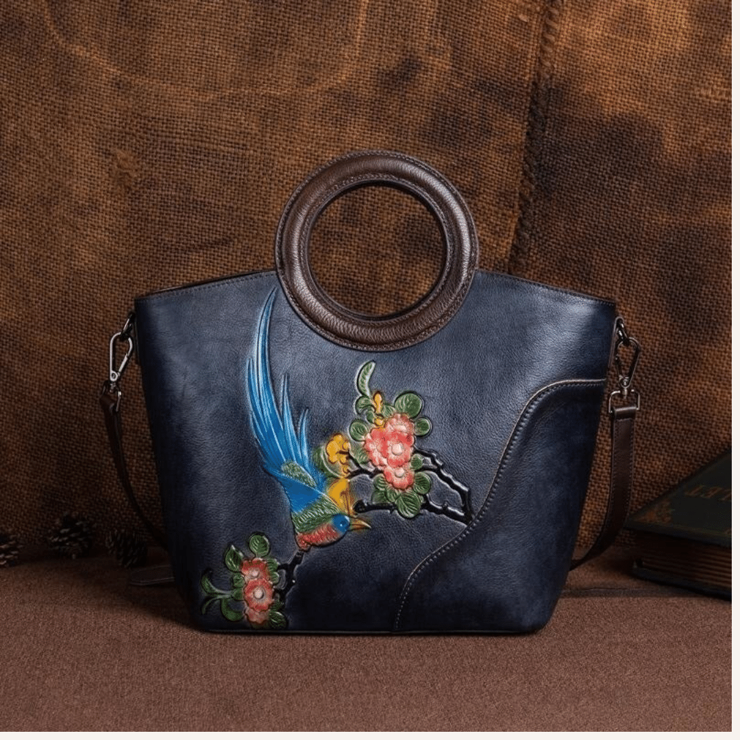 Borsa a mano retrò colore Blu | Paradiso Bohemien