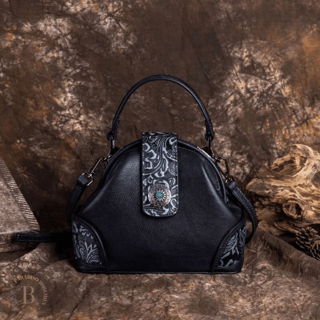 Zaino Bohémien Vintage In Tessuto Oxford E Pelle PU - Unisex, Capiente 41x39x17 Cm - Stile Etnico