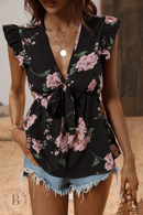 Camicetta a Fiori Nera | Paradiso Bohemien