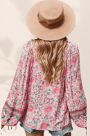 Camicia Donna a Fiori Rosa | Paradiso Bohemien