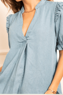 Camicia Blu da Donna con Manica Corta