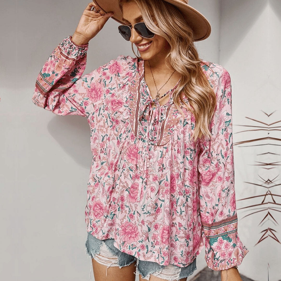 Camicia Rosa a Fiori | Paradiso Bohemien