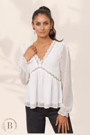 Camicia Senza Collo Donna Bianco | Paradiso Bohemien