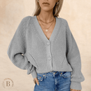 Cardigan Corto Grigio con Maglia Larga Boho Chic | Paradiso Bohemien