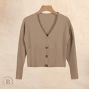 Cardigan Corto Marrone con Bottoni Boho | Paradiso Bohemien