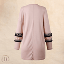 Cardigan Rosa con Ricamo Boho | Paradiso Bohemien