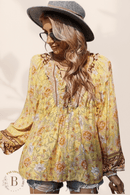 Camicia Donna a Fiori Giallo | Paradiso Bohemien