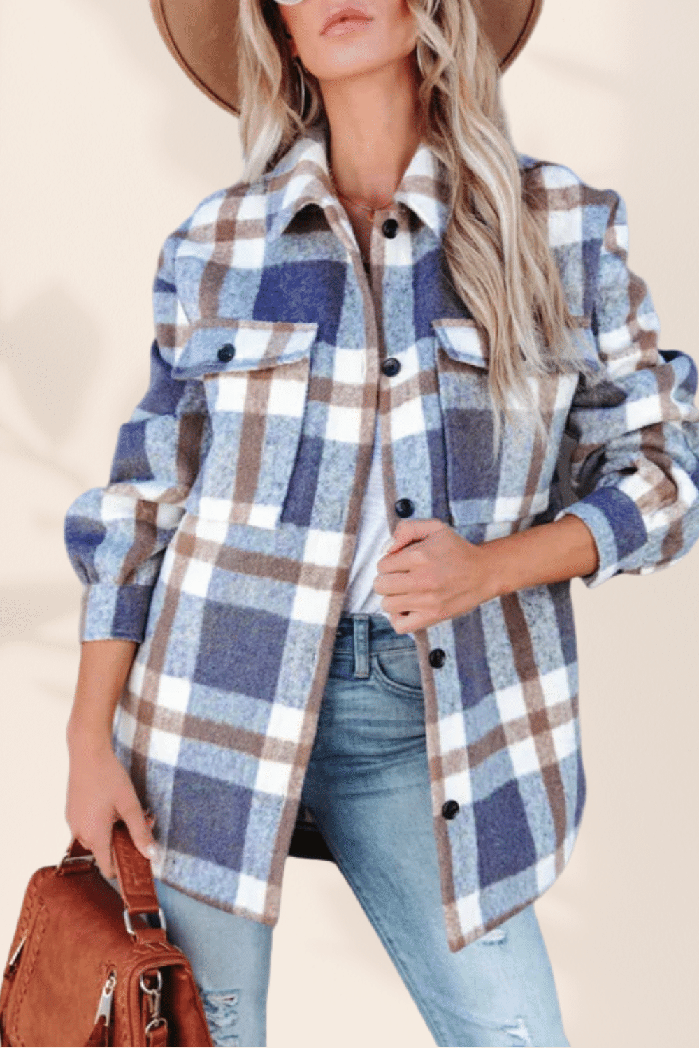 Giacca Camicia a Quadri di colore Blu | Paradiso Bohemien