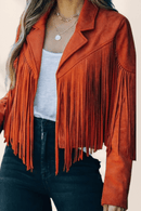Giacca con Frange Donna Arancione | Paradiso Bohemien