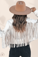Giacca con Frange Donna Bianco | Paradiso Bohemien