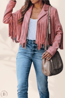 Giacca con Frange Donna Rosa | Paradiso Bohemien