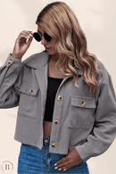 Giacca Corta Elegante Donna Grigio | Paradiso Bohemien