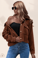 Giacca Corta Elegante Donna Marrone | Paradiso Bohemien