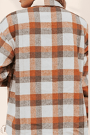 Giacca boho di Lana a Quadri Arancione  | Paradiso Bohemien