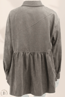 Giacca Camicia in Velluto da Donna Grigio | Paradiso Bohemien