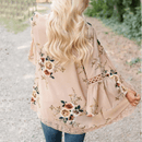 giacca beige rosa a fiori | giacche floreali | giacca boho a fiori beige da donna