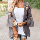 giacca  a fiori in grigio da donna