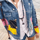 Giacca di Jeans in stile Hippie per Donna