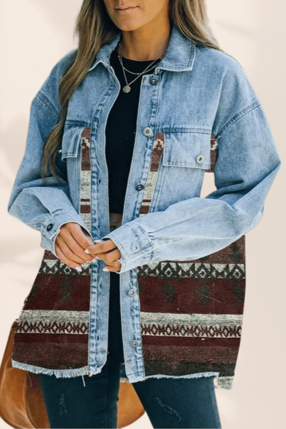 Giacca Lunga Jeans Marrone | Paradiso Bohemien