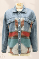 Giacca Lunga Jeans Verde | Paradiso Bohemien