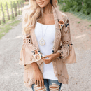 giacca boho a fiori beige e rossa da donna