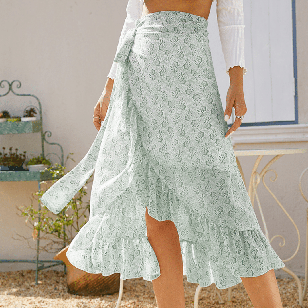 Gonna a Portafoglio Midi Verde in stile Boho | Paradiso Bohemien