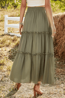 Gonna Lunga Verde Militare Boho | Paradiso Bohemien